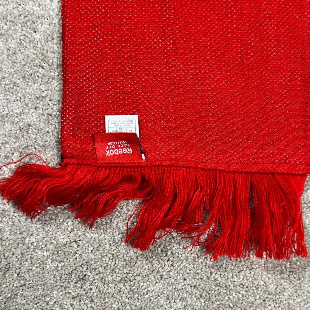 Reebok Unisex OSFM Red Black Winter Fringe Calgary Flames‎ Ice Hockey Scarf NWT